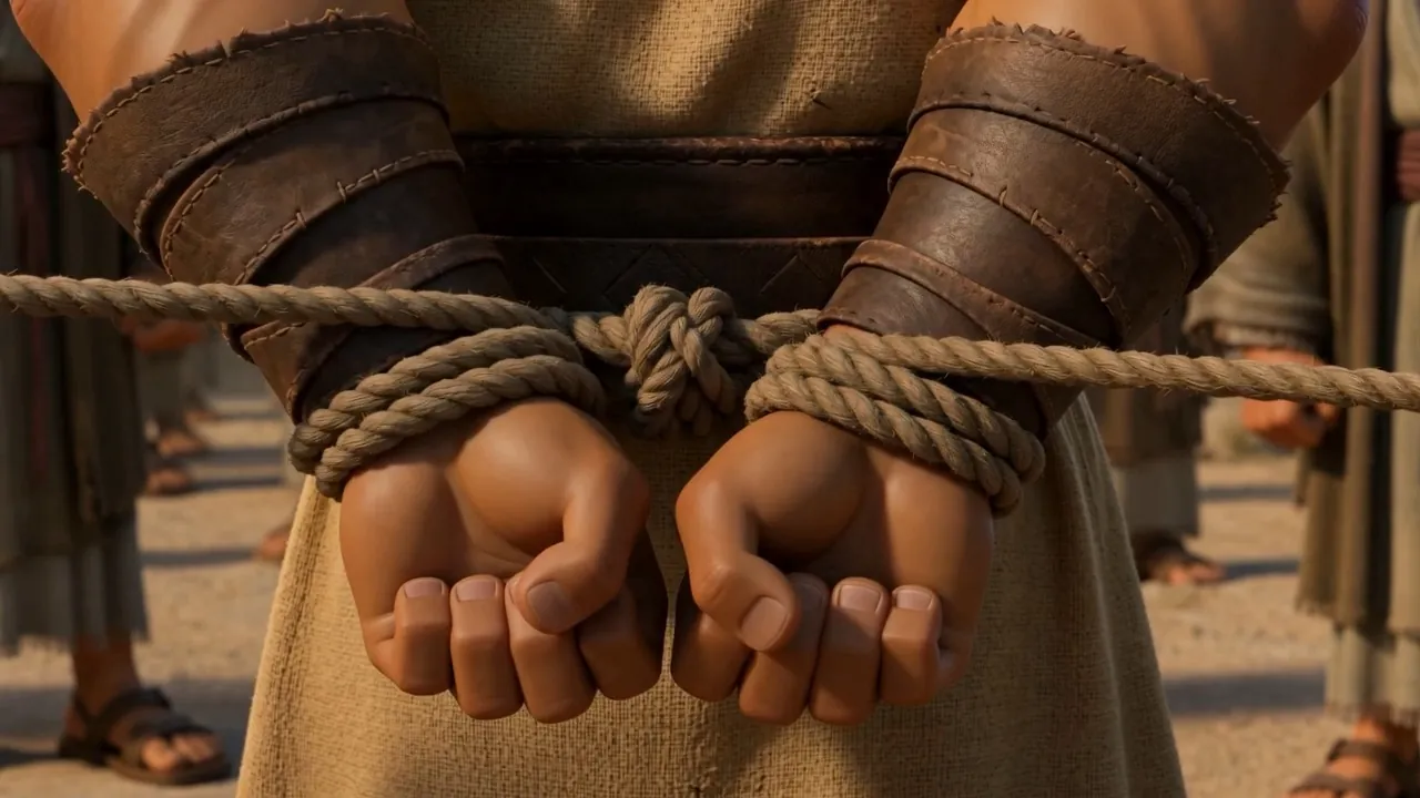 Two new cords knotted around his fists