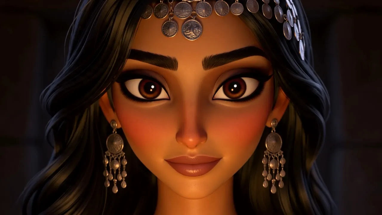 Her face as she looks at the money