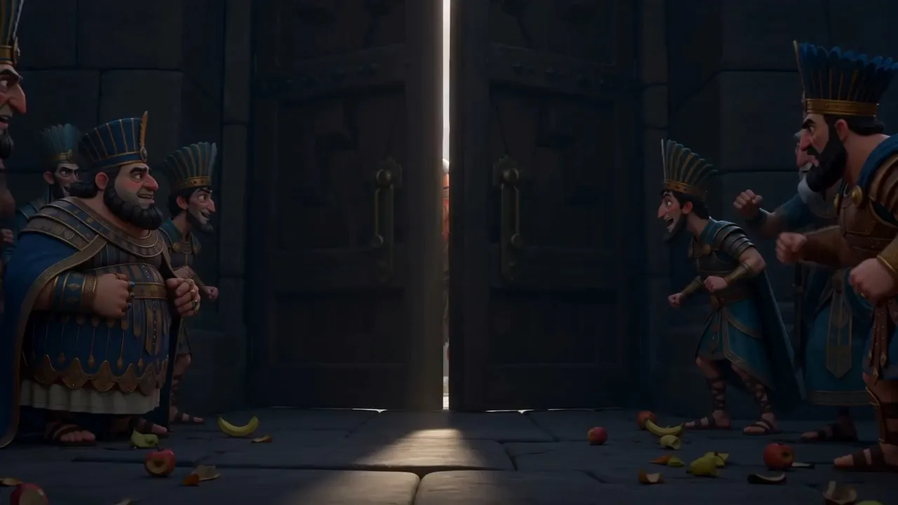 Great doors open at the end of the hall