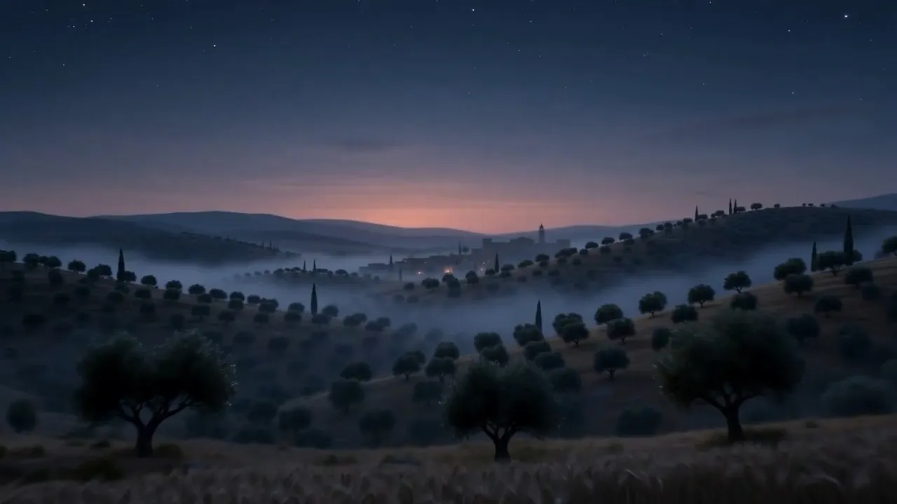 The first grey light over the hills