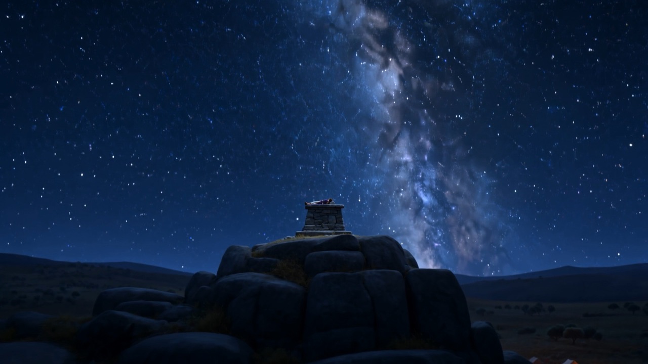 The Milky Way over the hilltop shrine at Gibeon
