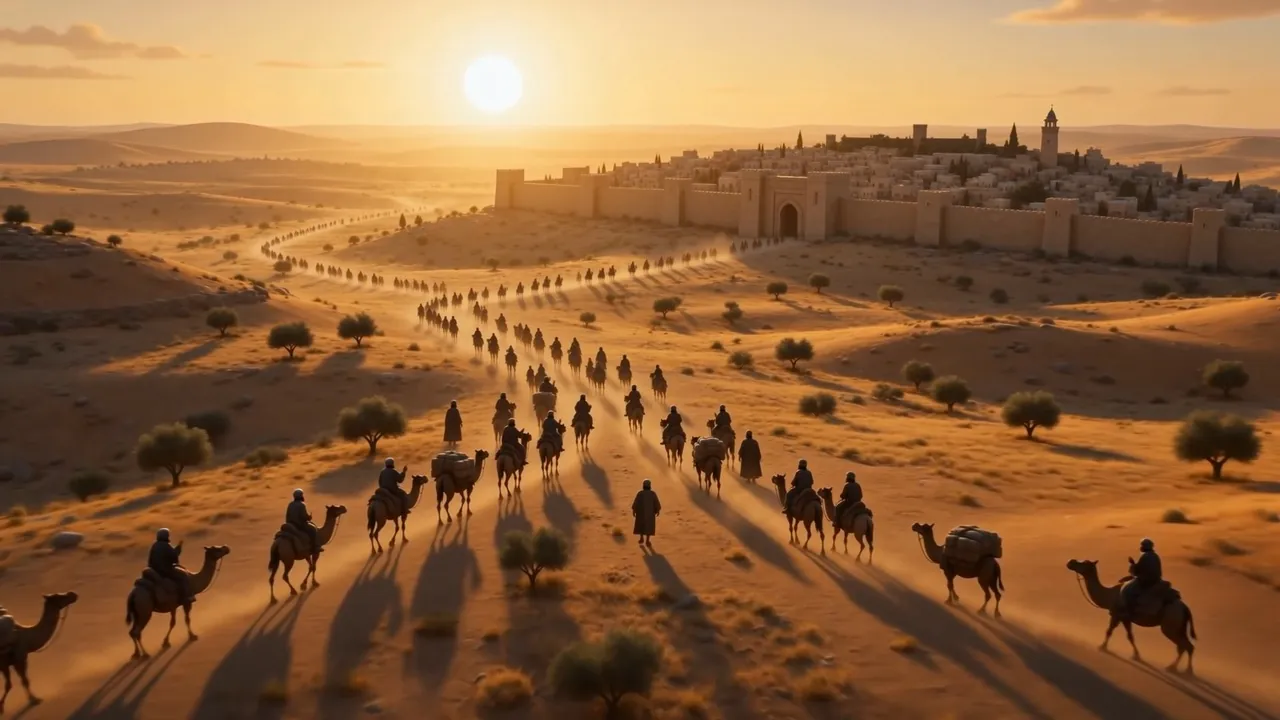 Camel caravans converge on Jerusalem from every road
