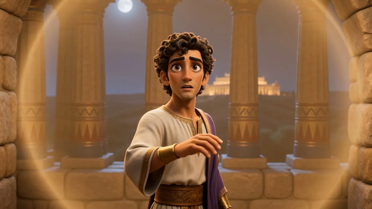 The light surrounds him where he stands
