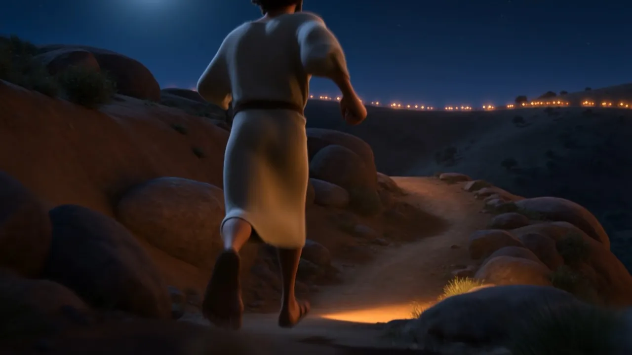 Obadiah runs the ridge road in the dark, keeping ahead of the lights