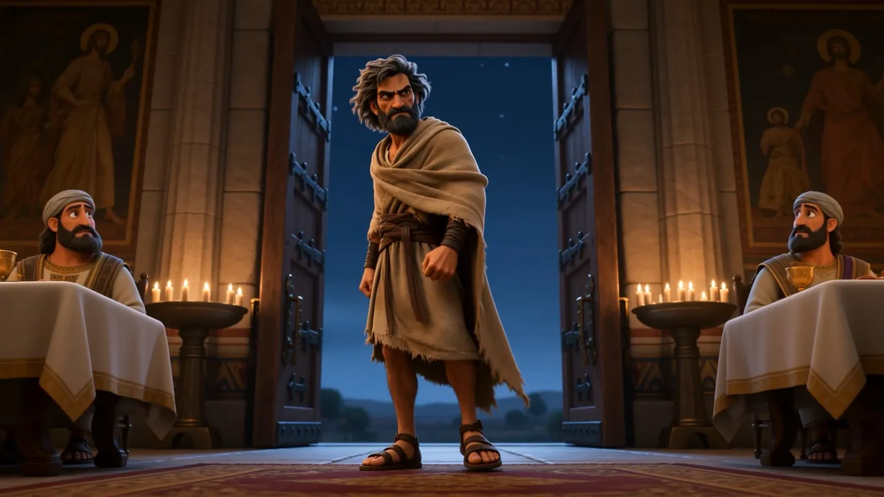 Elijah stands before the high table and speaks