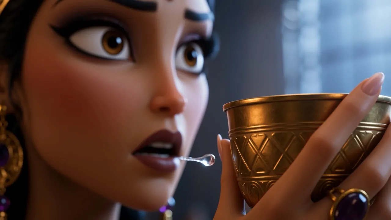 Jezebel lowers her cup, listening properly now