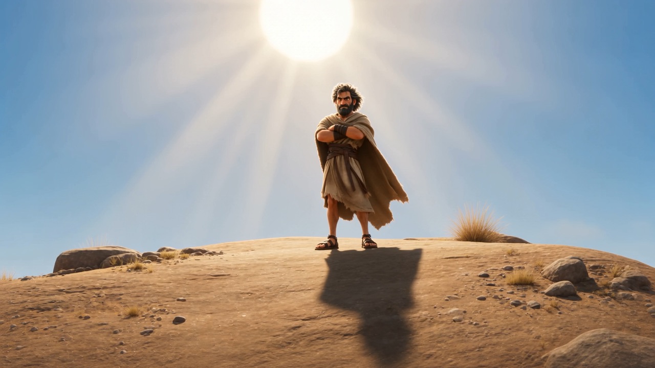 One prophet stands alone on the ridge at Carmel