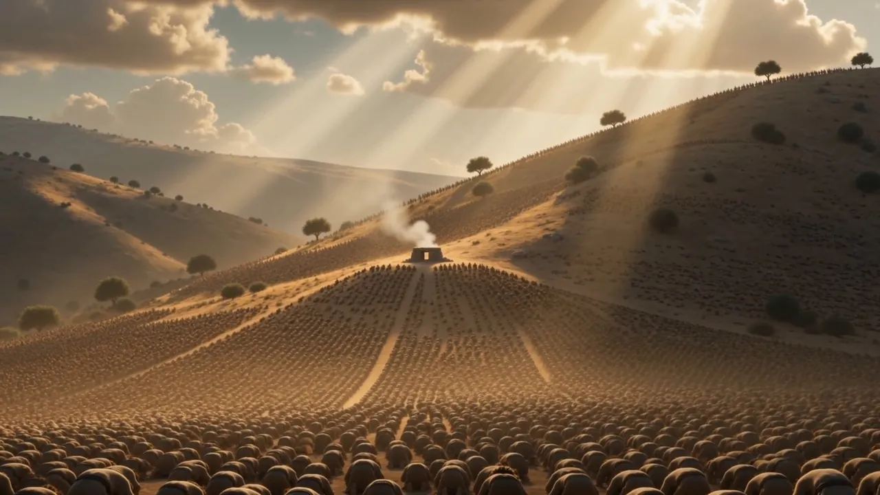 The whole hillside bows in ranks like wheat in wind