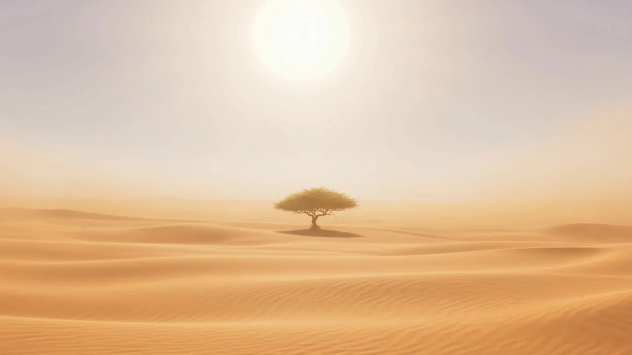 One small tree stands alone on the horizon