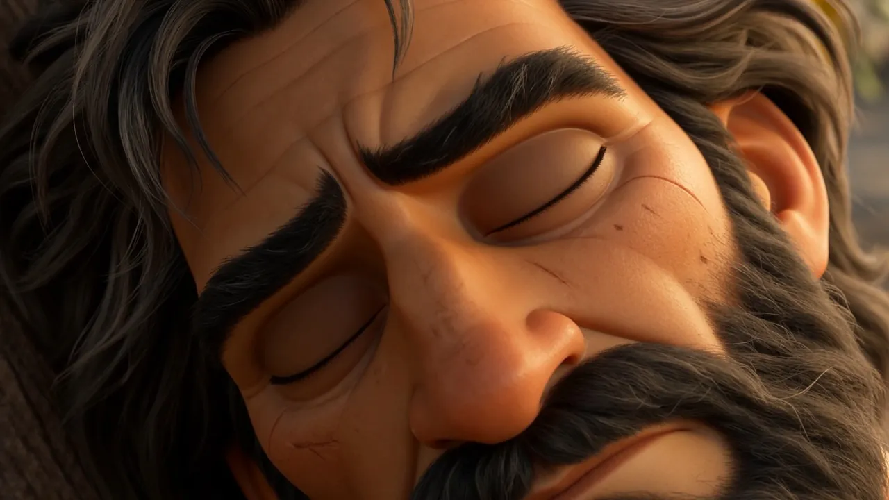 Elijah's eyes stay shut a moment longer