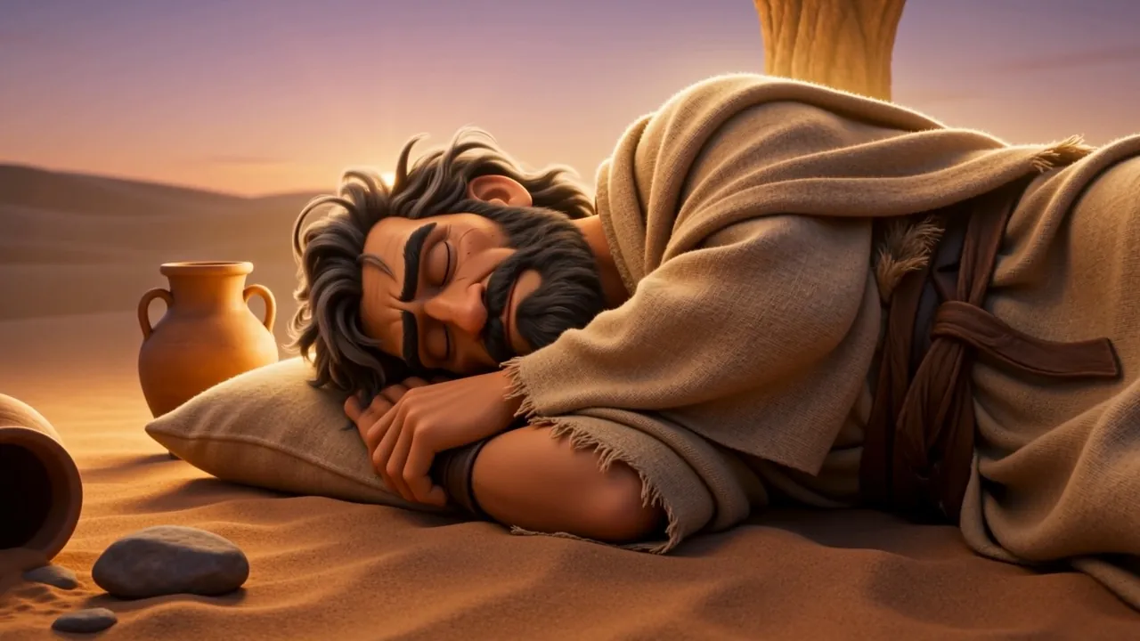 Dawn light finds him still curled under the tree
