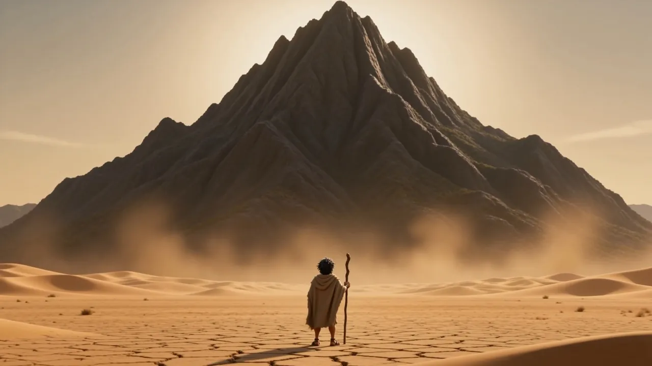 One man, one staff, one mountain