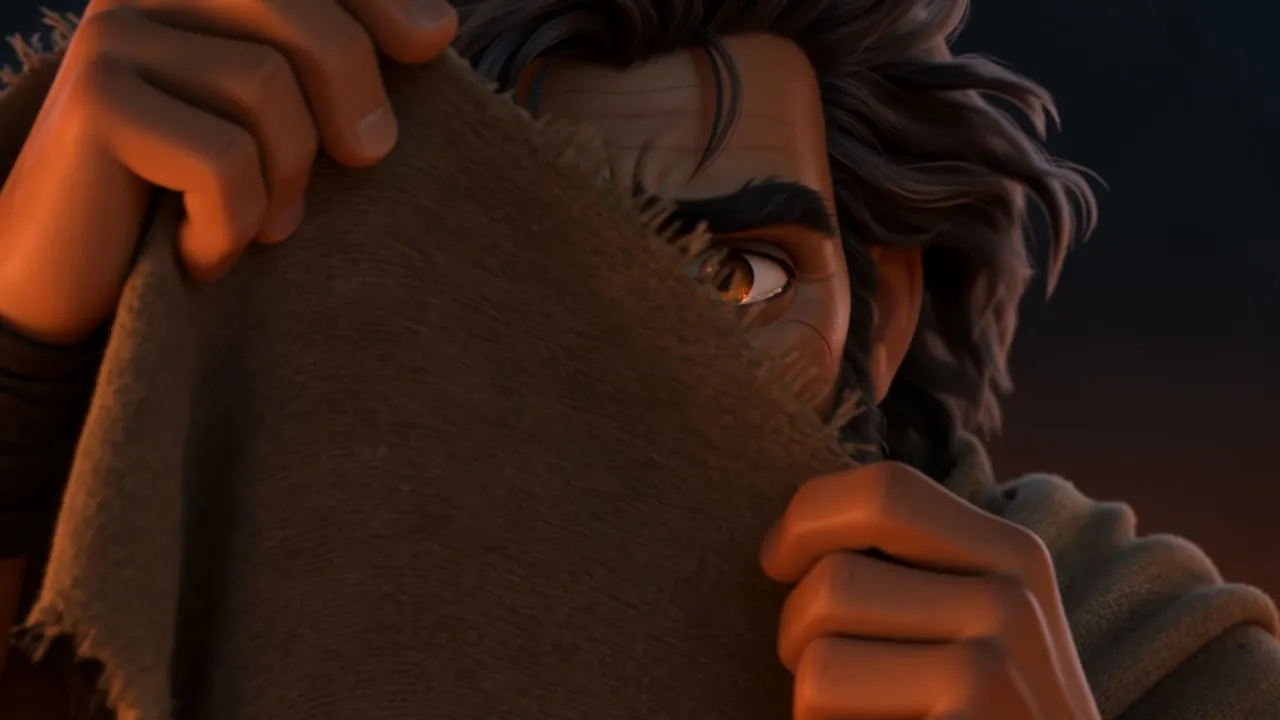 He pulls his cloak up over his face