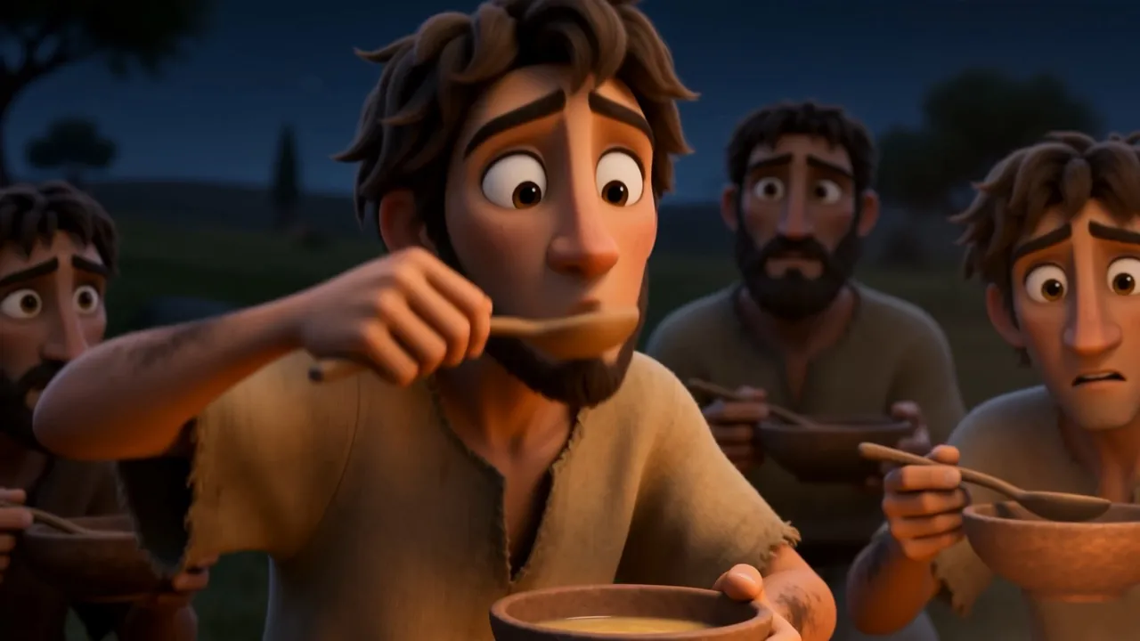 A man tastes it — and stops