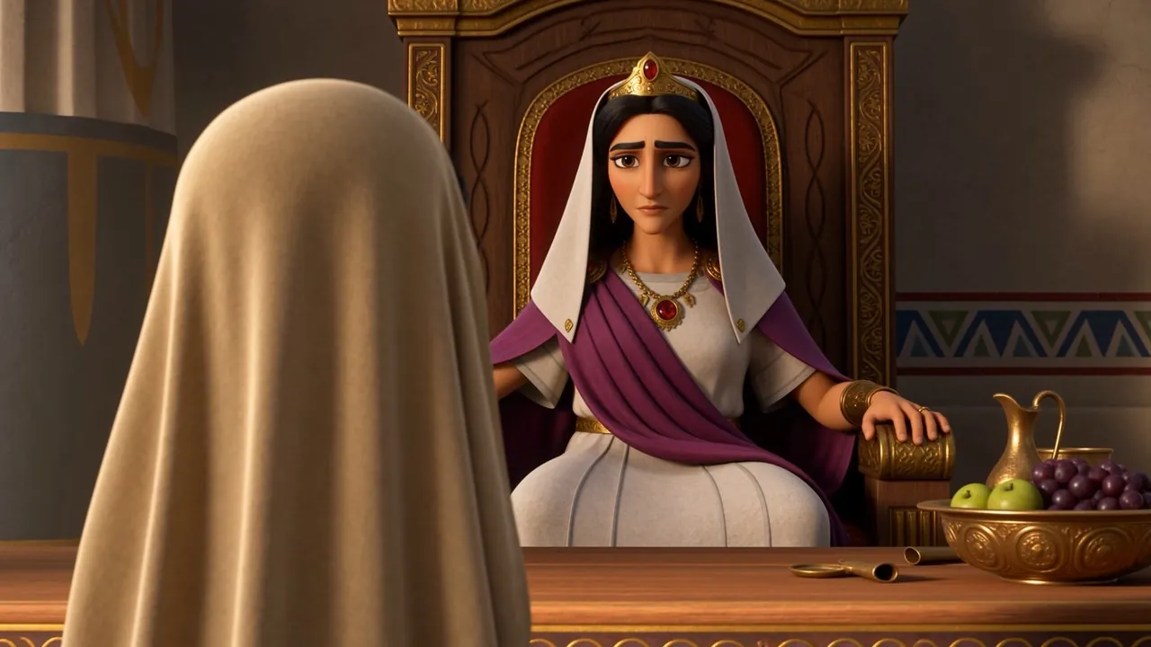 The lady of the house, listening from her seat
