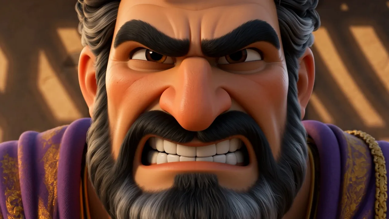 Close on a face going from shock to fury