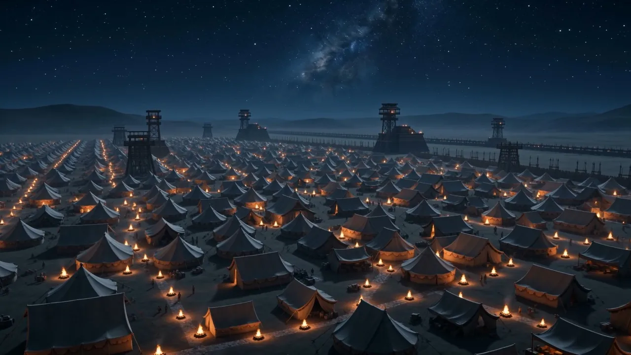 Seen from above — a city made of canvas