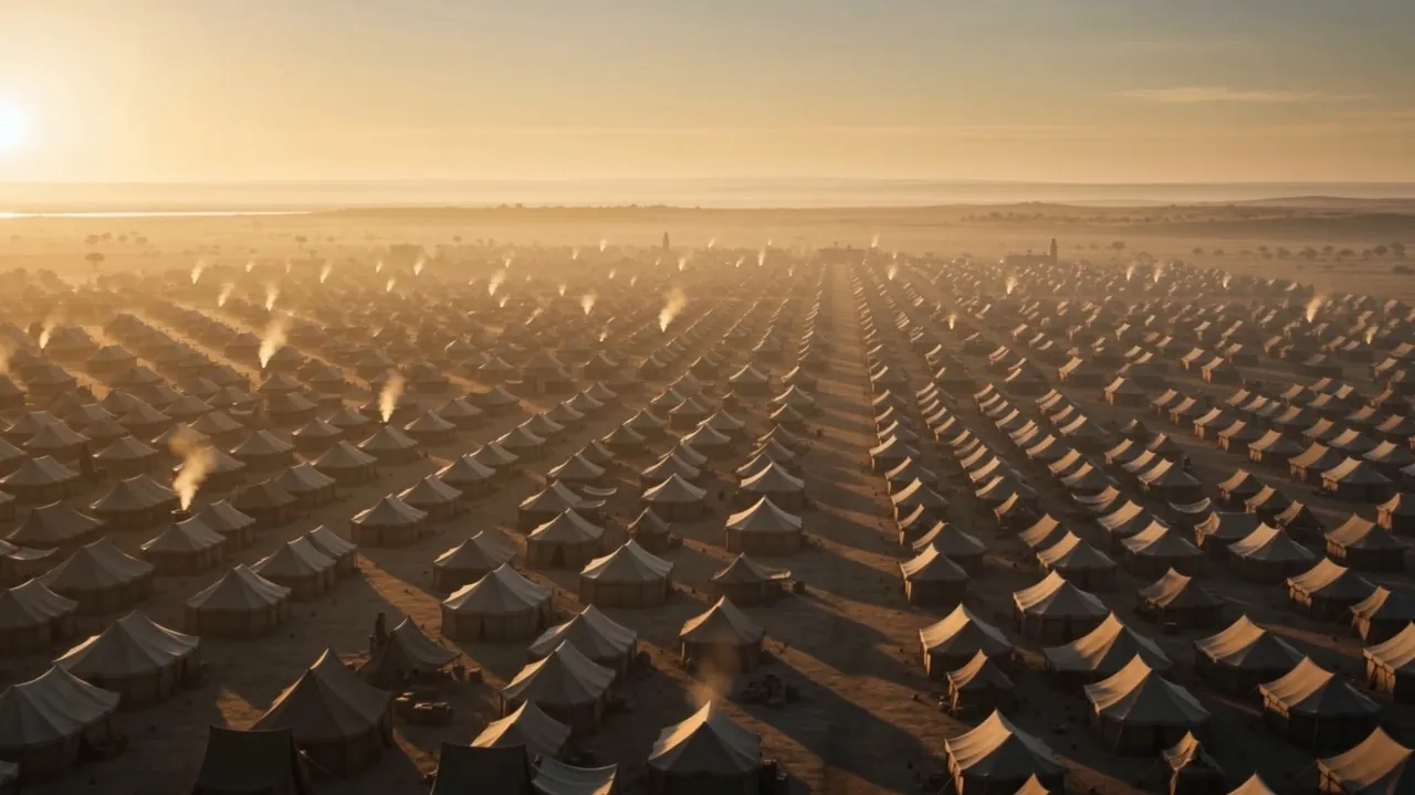 Tents to the horizon, and no sound