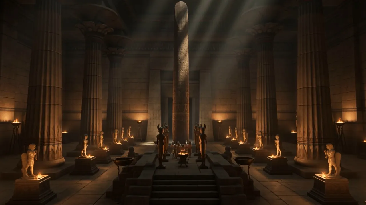 The whole hall, full of altars that should not be there