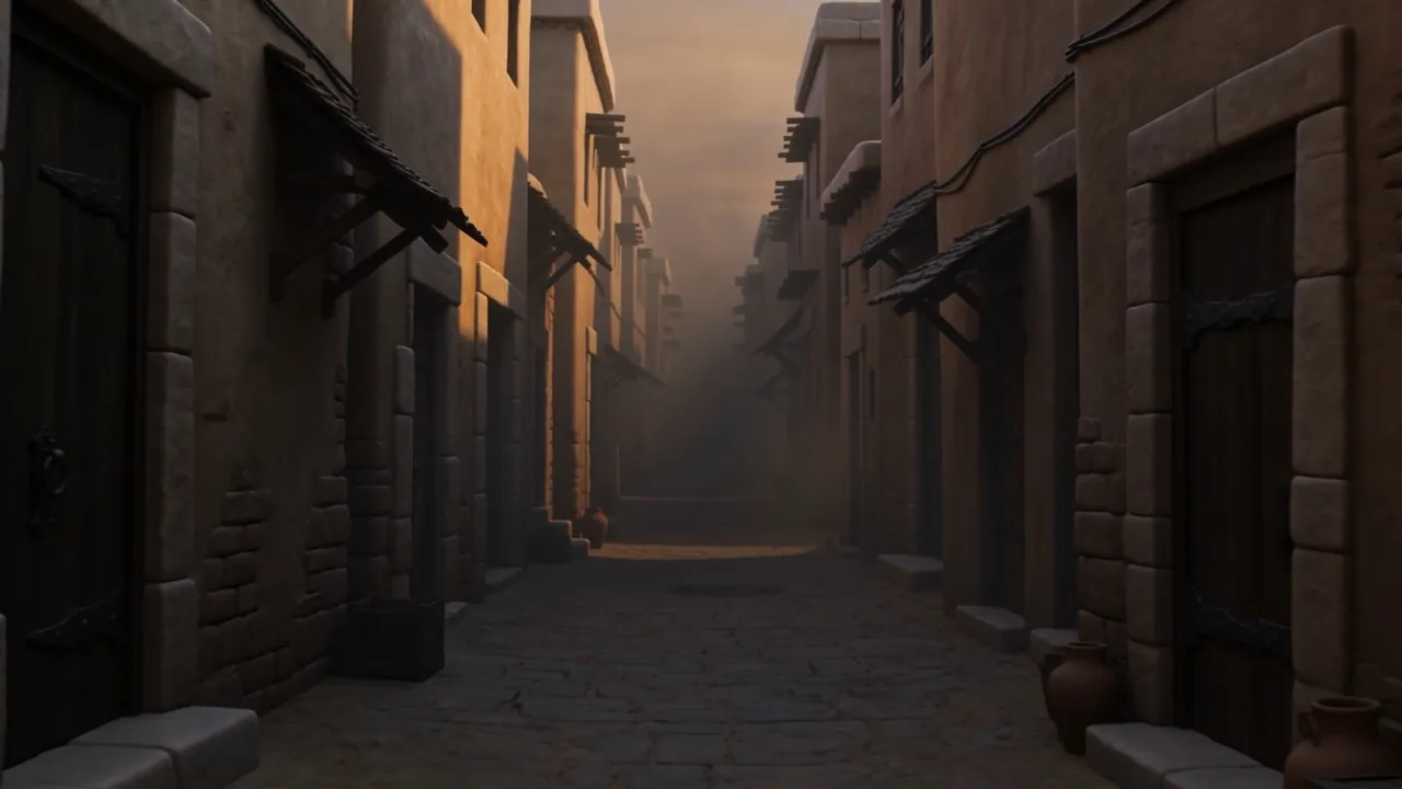 Shutters closed the length of the street