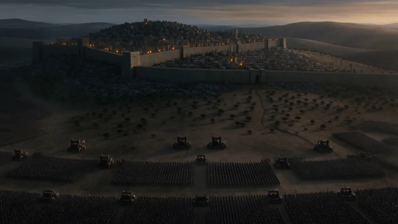 The camp spreading round the whole circuit of the walls