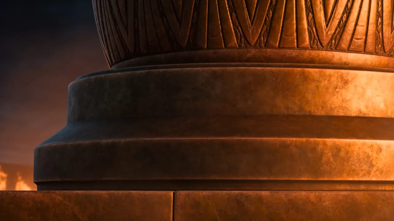 The base of one, close, glowing with heat