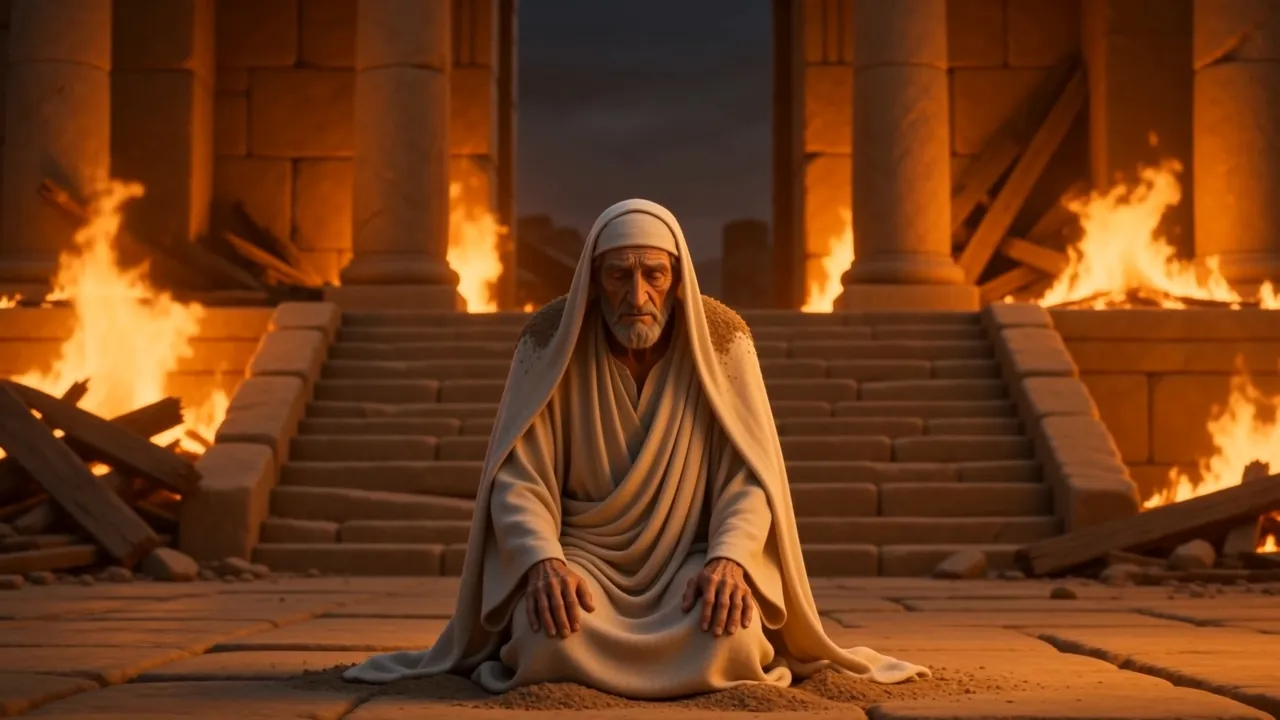 He kneels in front of it