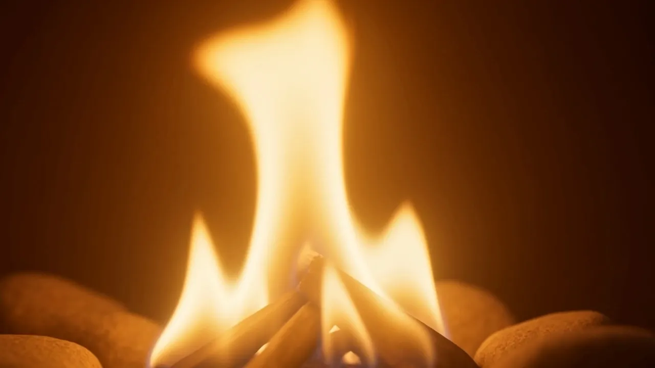 The flame, filling the frame