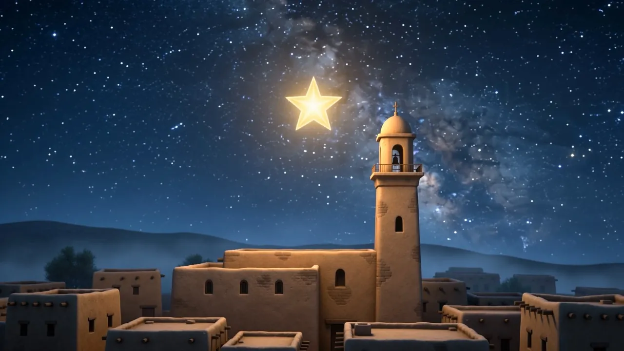 A star comes up over it