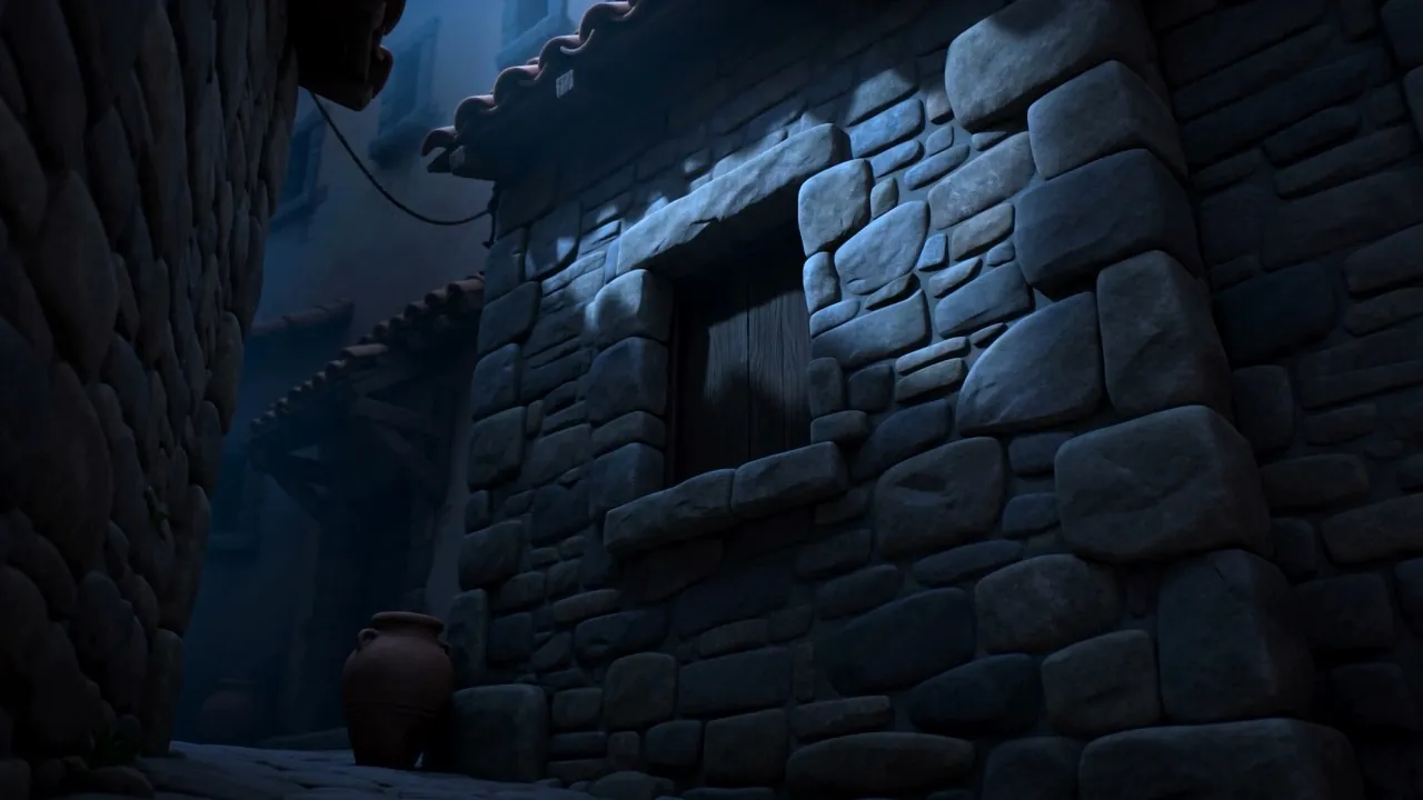 The wall, and no light anywhere on it