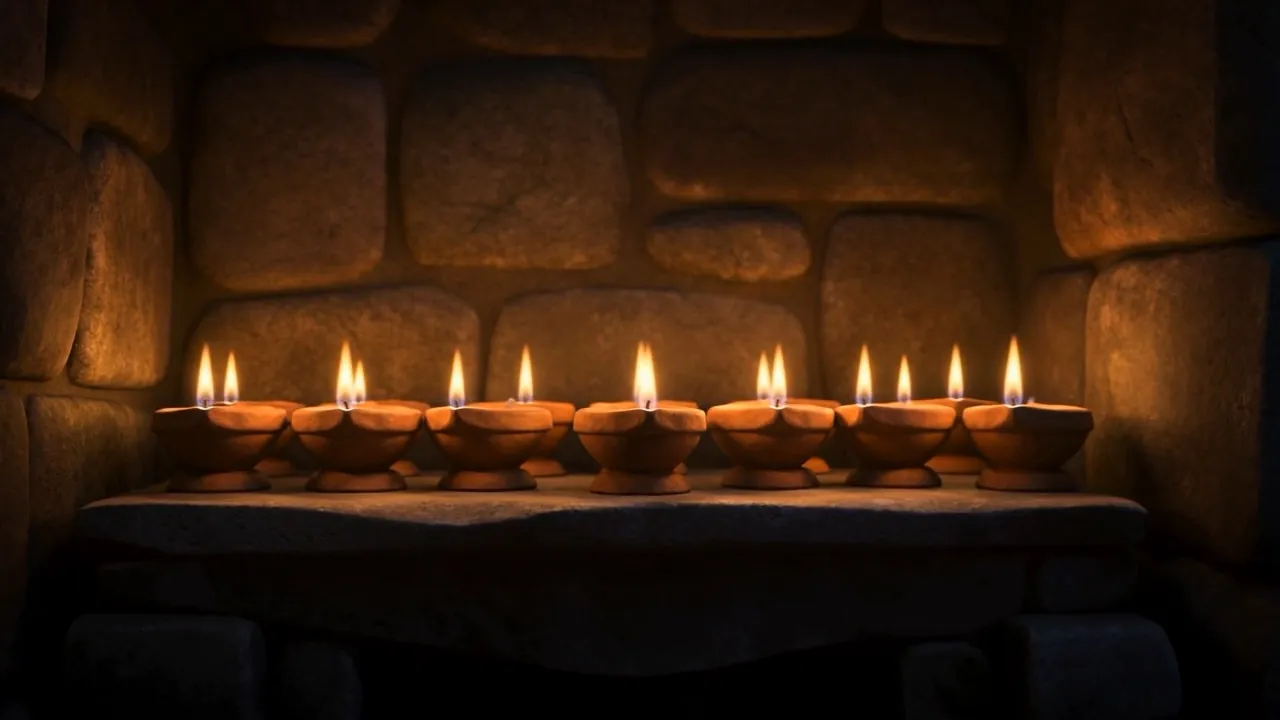 The whole row, warm against the wall
