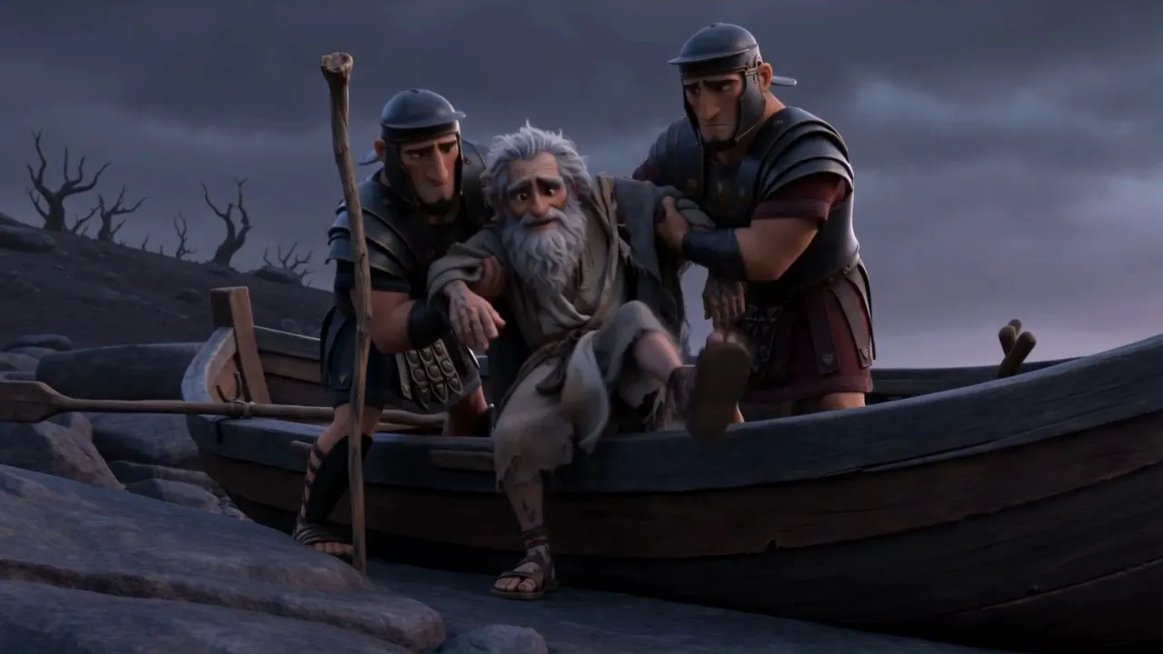 Hands helping an old man over the side