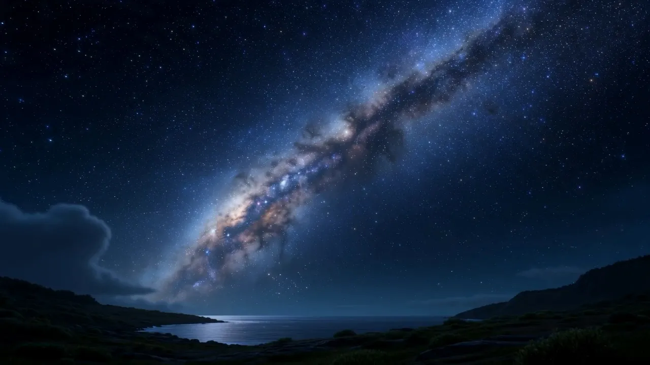 The Milky Way, horizon to horizon, immense and utterly silent