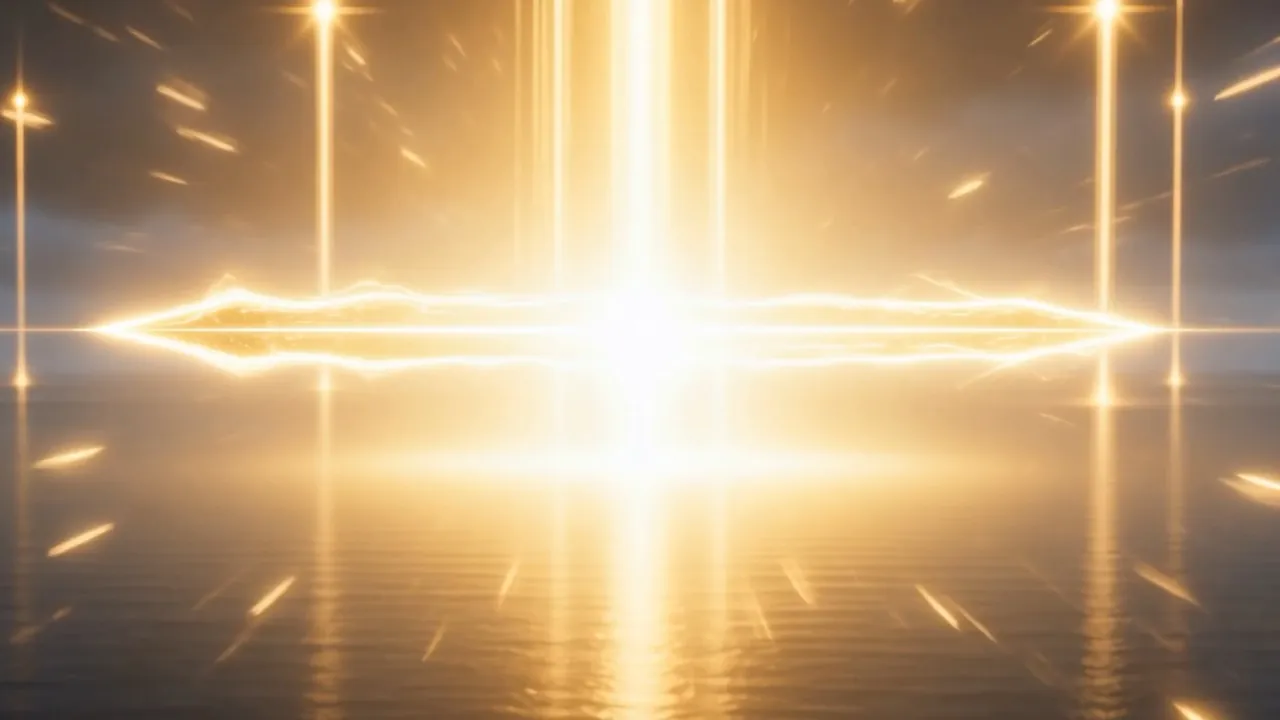 The air before His face brightens to a honed edge of light