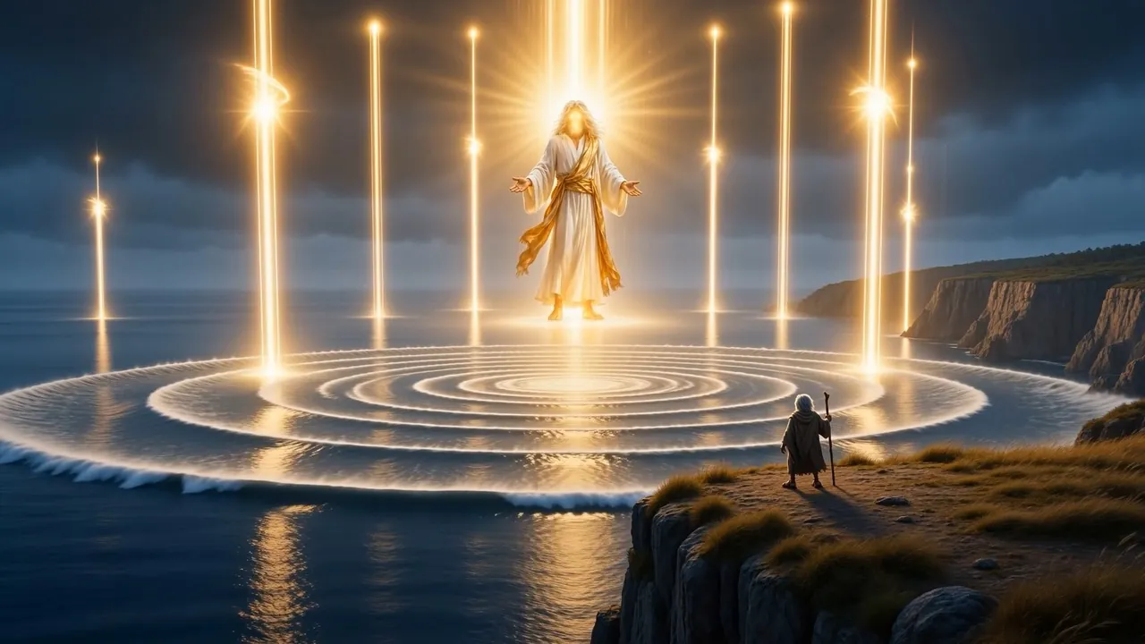 The lampstand flames bow. The whole world vibrates like a struck bell