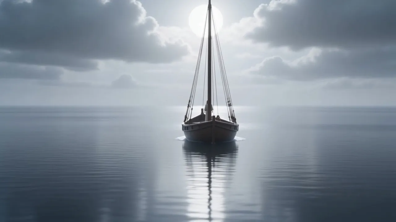 A whipped dog of a sea, slinking flat