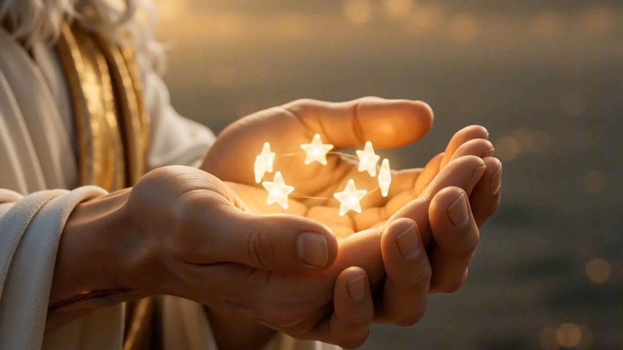 Seven small lights, held where nothing can reach them