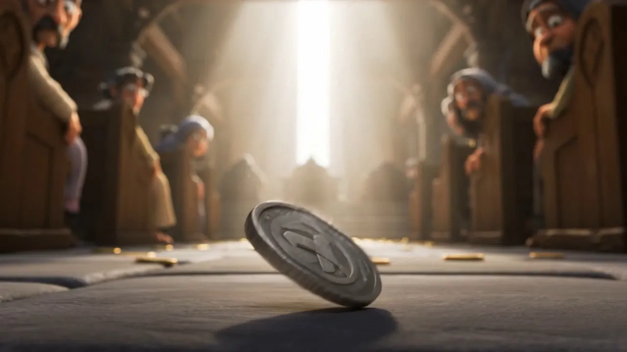 A last coin wobbles its long silver circle to a stop. Silence