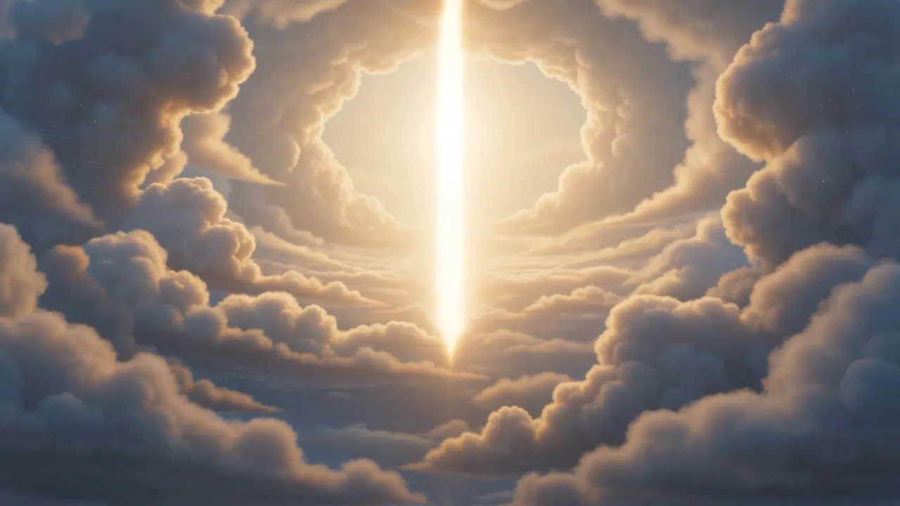 The stopped clouds begin to part