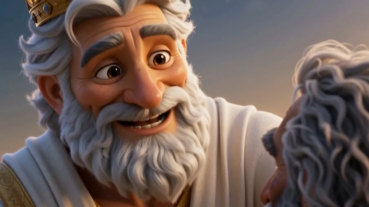And the Elder's eyes are not grieving at all. They are twinkling