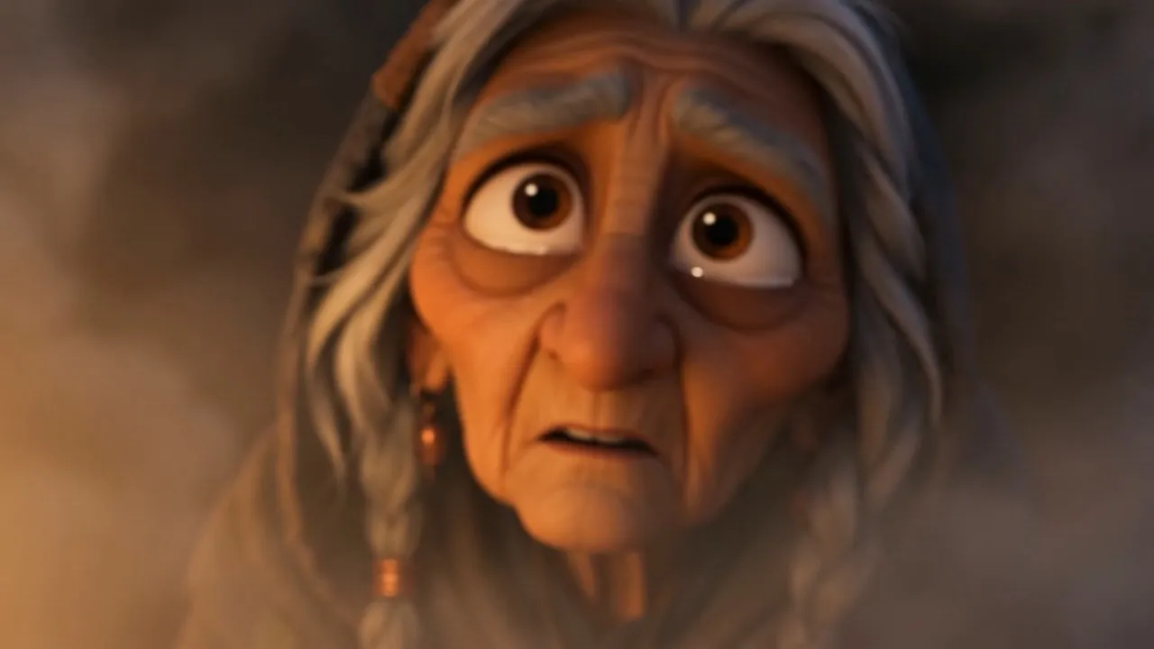 Inside it, faint as memory: a mother, praying through tears