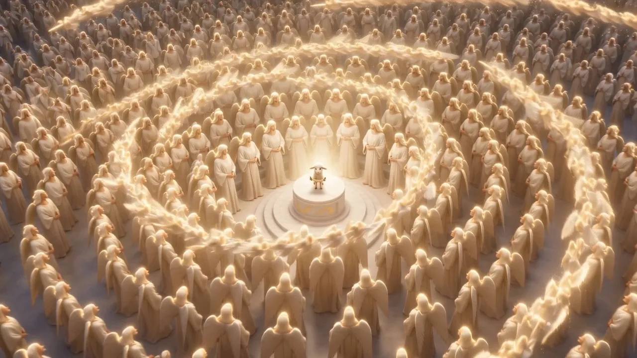 And at the axis of a million orbits: one small white Lamb