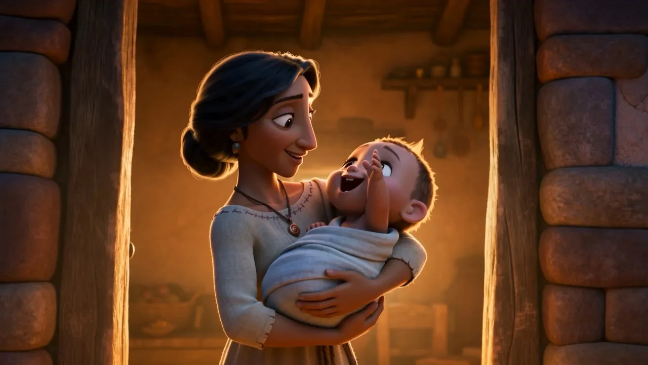 His mother turns to see what he sees. Finds only stars. Lifts him higher anyway