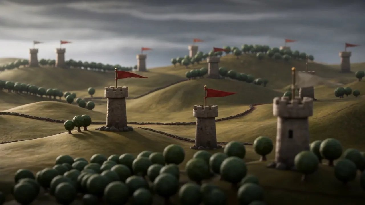 A white one climbs in its place. Then the next hill's. Then the next