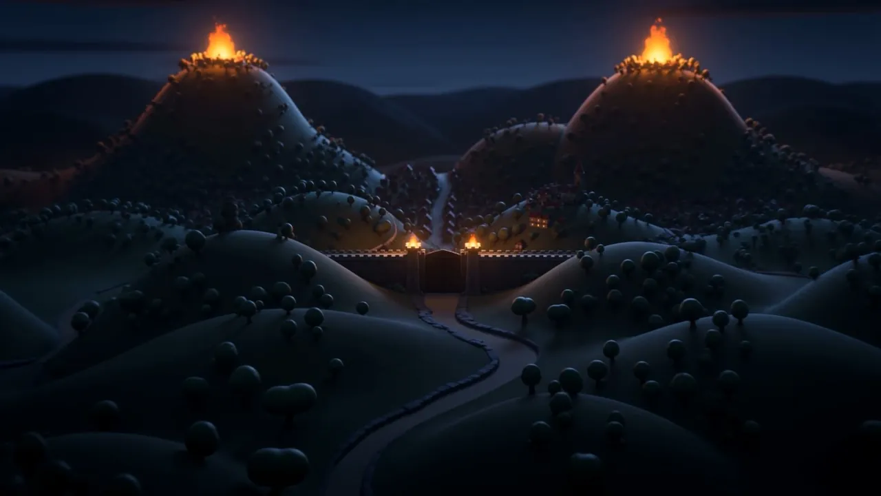 On the facing summit an answering cluster forms, and they glare at each other all night