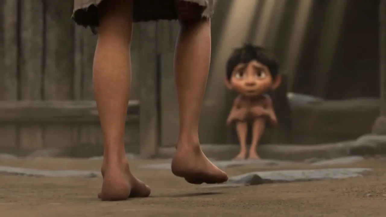 Across the lane, in a doorway, a smaller boy who cannot look away from her bread