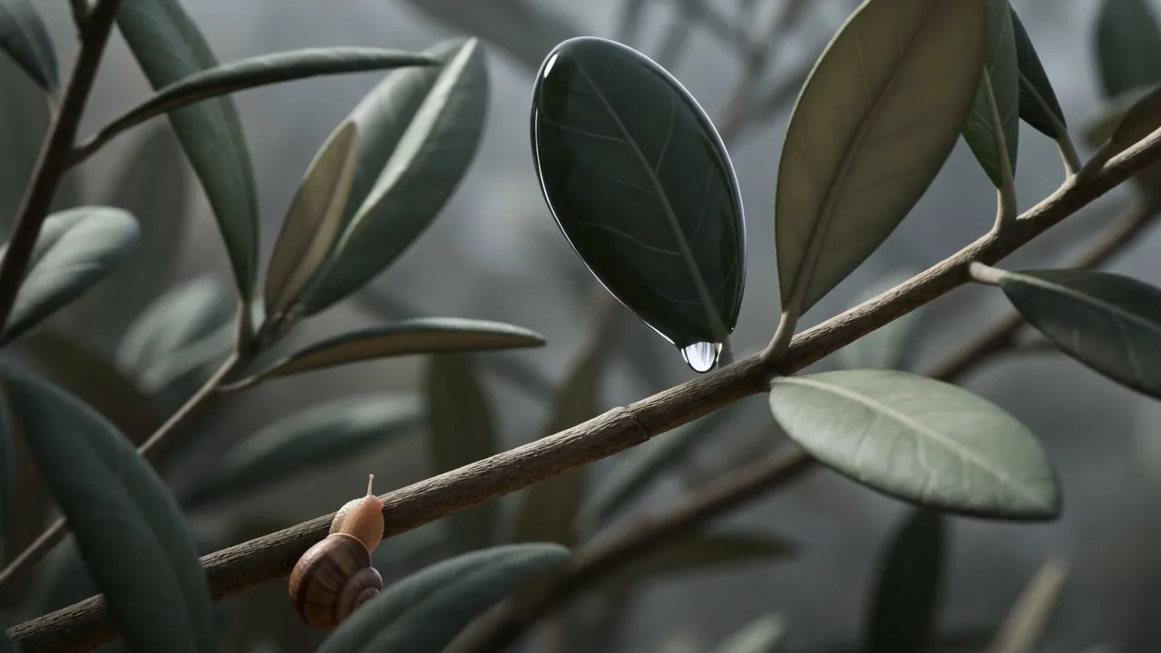 Not one leaf stirring. A dew-drop hanging on, mirror-calm