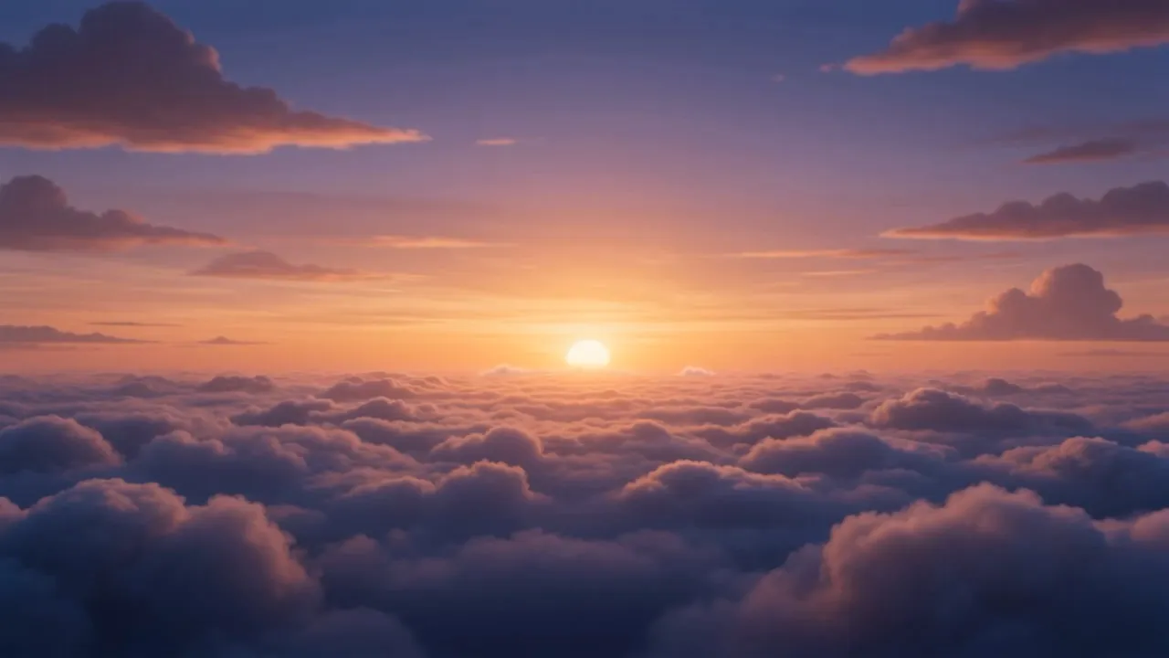 First light comes up behind the rushing cloud