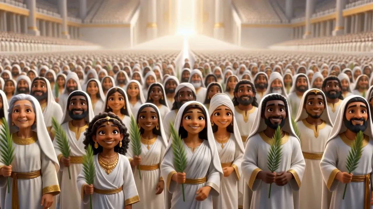 Heaven is full to its horizons with people in white