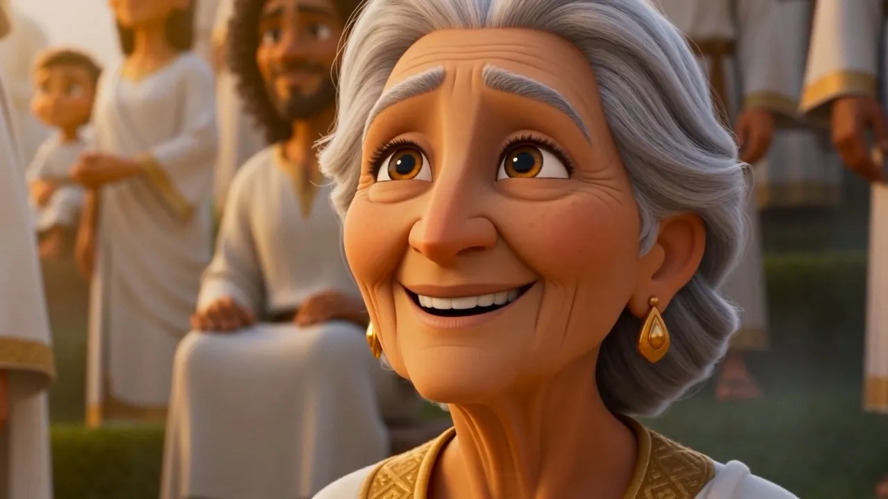 She lifts her face into the last of the warmth — dry-eyed, new-eyed